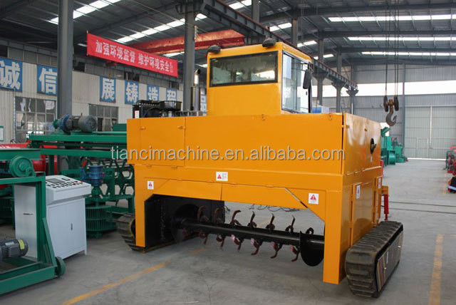 Crawler Type Manure Compost Turner Working Speed 6-10m/Min