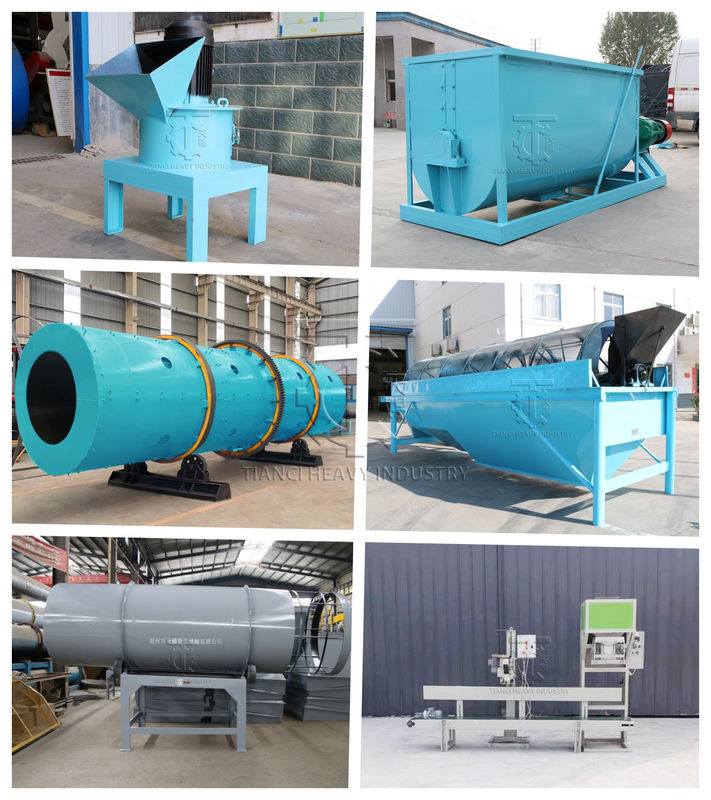 Rotary Drum Granulator Production Line for Organic Fertilizer with Integrated Equipment and 10000 Tons Per Year Production Capacity
